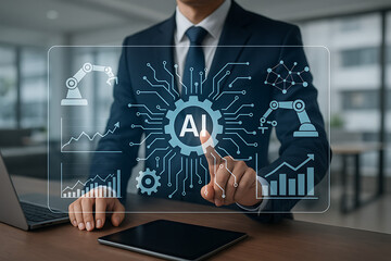 Artificial intelligence business interaction using virtual interface with graphs automation neural networks machine learning data visualization and analytics
