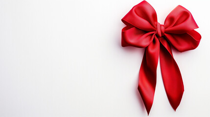red bow on white background,Suitable for designers, advertisers, and content creators looking to add a refined festive touch to their projects