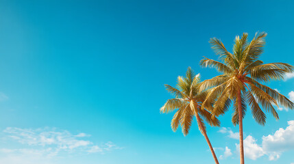 Tropical Palm Trees with vintage retro tones. Beach Vibe background 50074081 1