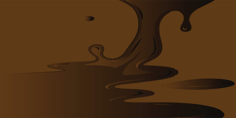 Flowing chocolate, with a drip in mid-air, creates a sweet, liquid cascade.