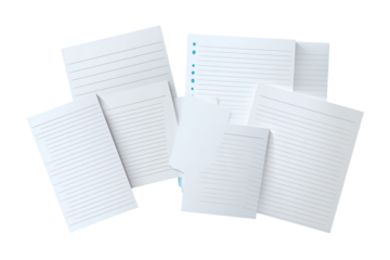 White Perforated Papers on Transparent Background, PNG