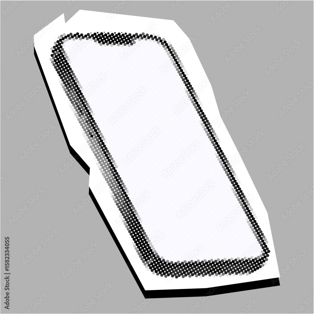 Poster smartphone dotted collage element pointillize in paper torn vector, blending mobile technology with 