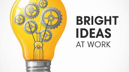 Bright Ideas at Work - Innovation and Creative Mechanism Vector