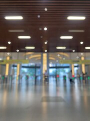 Jakarta, June 20, 2025. Background of the area inside the station with the ticket counter, the...