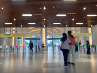 Jakarta, June 20, 2025. Background of the area inside the station with the ticket counter, the...