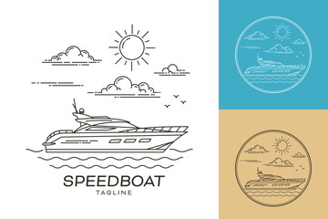 Minimalist speedboat logo