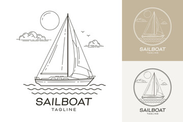 Sailboat line art logo