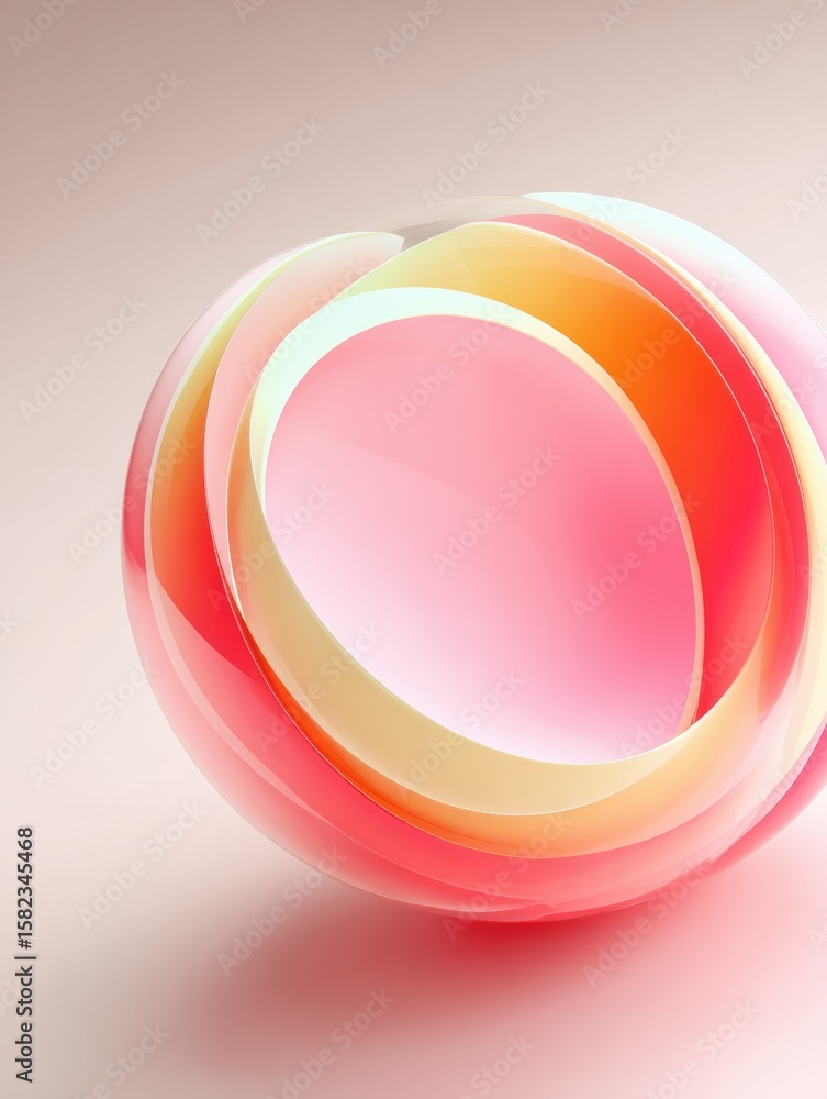 Aufkleber elegant rotating 3d apple icon featuring soft gradients with minimal layout in calming tones and amp
