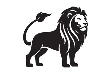 Obraz premium lion Silhouette logo. Beautiful, creative Black and White lioness, fighter, lionheart.