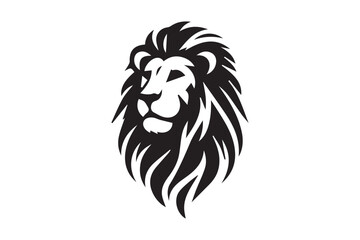 Obraz premium lion Silhouette logo. Beautiful, creative Black and White lioness, fighter, lionheart.