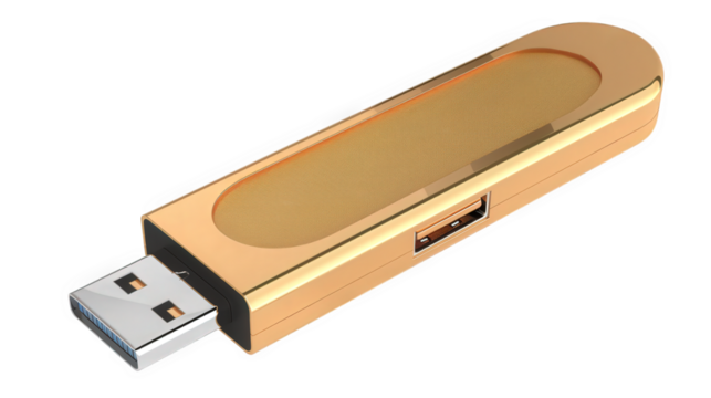 USB flash drive gold color