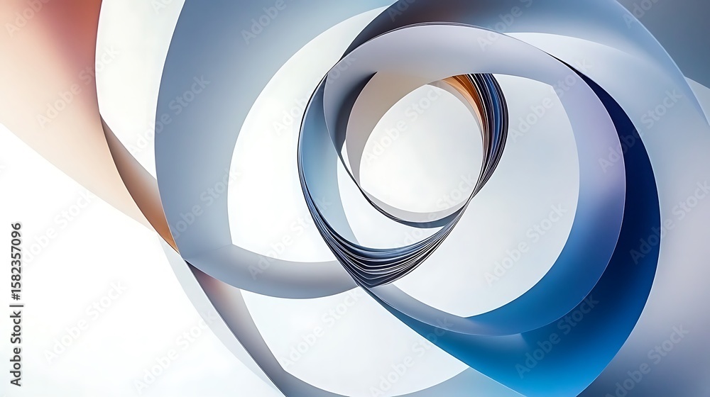Leinwandbilder abstract paper ribbons creating a dreamy ethereal design with curves and soft color gradients