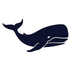 Obraz premium Silhouette Style Vector Blue Whale Logo Icon – Minimalist Ocean Animal Design, Marine Wildlife Symbol, Nautical Sea Creature Emblem, Isolated Graphic for Branding and Nature Themes