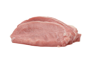 Pork loin cut into slices for cutlets
