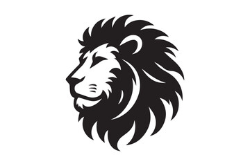 Fototapeta premium lion Silhouette logo. Creative Black and White lioness, fighter, lionheart.