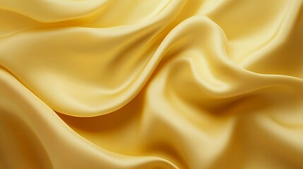 Fototapeta premium Golden Silk Fabric Draped in Soft Waves