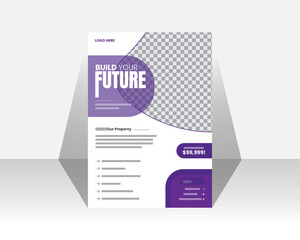 Modern and Creative Real Estate Flyer Template. Fully editable. 