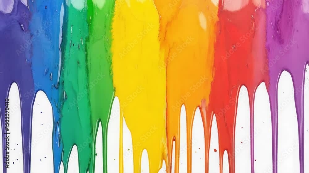 Poster a vibrant and dynamic abstract art print featuring a colorful rainbow paint splatter pattern against
