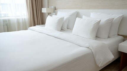 White bed in modern bedroom
