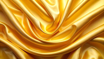 Golden silk draped fabric