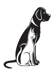 Naklejka premium dog and cat