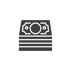 Banknotes stack solid icon