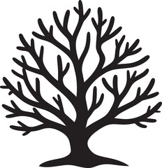 Coral Silhouette Vector Format - Black Underwater Sea Life Illustration Design