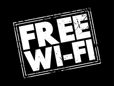 FREE Wi-Fi - refers to wireless internet access provided at no cost to users, text concept stamp