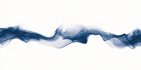 Abstract smoke forms, flowing horizontally across a white background
