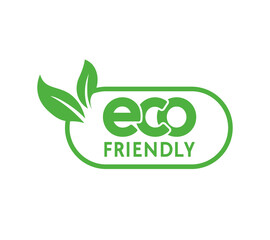 Eco friendly nature leaf icon vector illustration, green natural logo design. Vector art