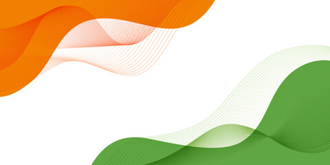 indian tricolor abstract wavy shapes and lines background