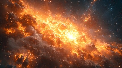 Cosmic explosion of swirling galaxies and stars