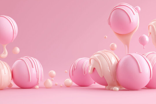 Sweet abstract art with dripping glaze