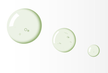 Realistic cosmetic serum drop texture of liquid drops serum gel or collagen skin care