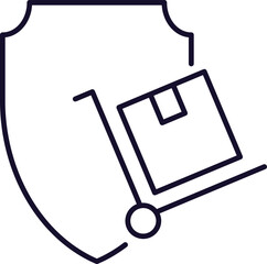 Parcel by Shield Minimalistic Thin Outline Icon for Web and Graphic Design, Apps, Banners, Social Network and Cards