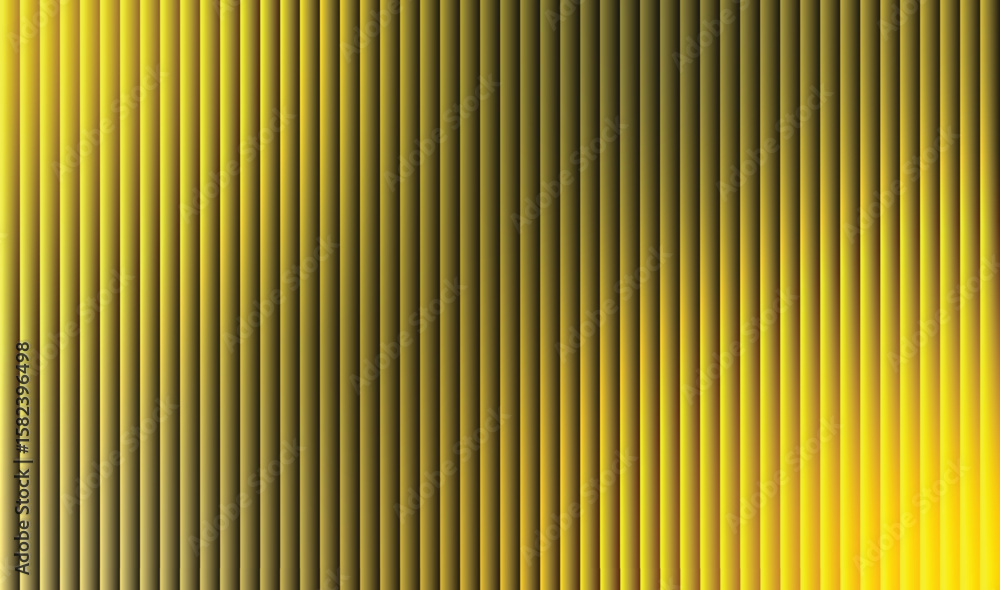 Poster abstract vertical golden yellow ribbed texture with gradient effect isolated on white background