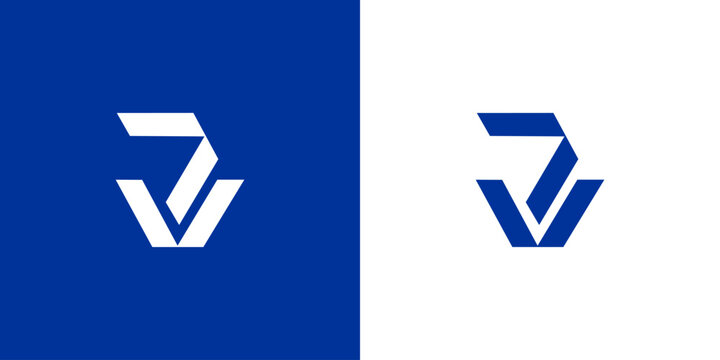 Creative Logo Letter 7V, V7 with Abstract, Illustration, Design Inspiration, Vector, Icon