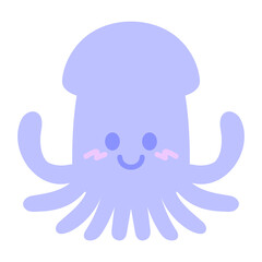 シンプルなゆるかわイカさんイラスト☆PNG