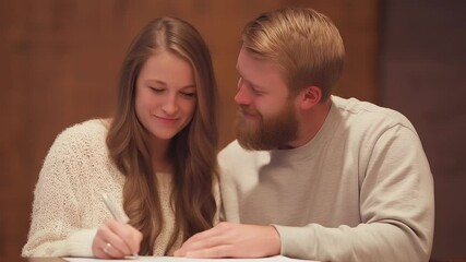 _Couple joyfully signing adoption papers after years of waiting