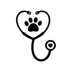 Stethoscope with paw print