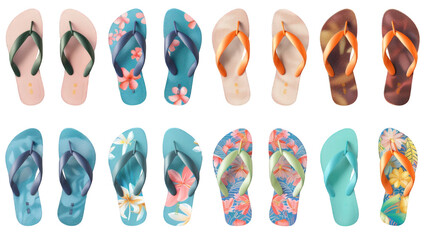 Flip flops pair on transparent background