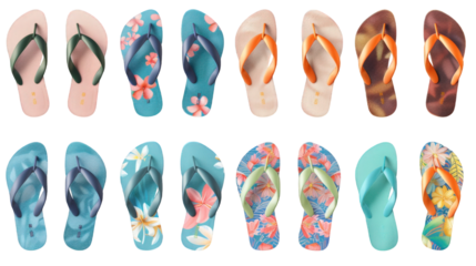 Flip flops pair on transparent background