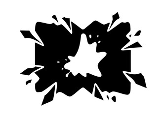 Naklejka premium Jagged black ink splash with central burst