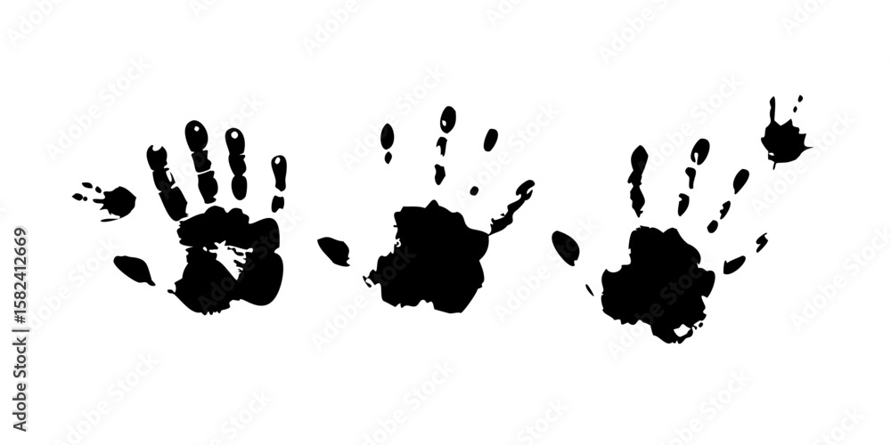 Poster horizontal row of handprints in silhouette style