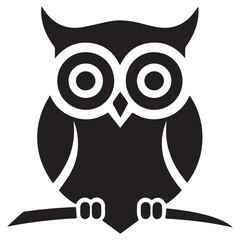 Fototapeta premium Silhouette Style Vector Owl Logo Design – Minimalist Nocturnal Bird Emblem for Education, Wisdom, Bookstore, Wildlife Conservation, Night Watch Symbol, Editable and EPS Format