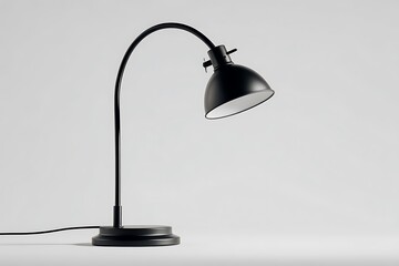 Sleek black desk lamp with a modern design provides illumination for workspaces, offices, and study environments with adjustable features.