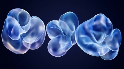 Abstract, fluid shapes on dark background