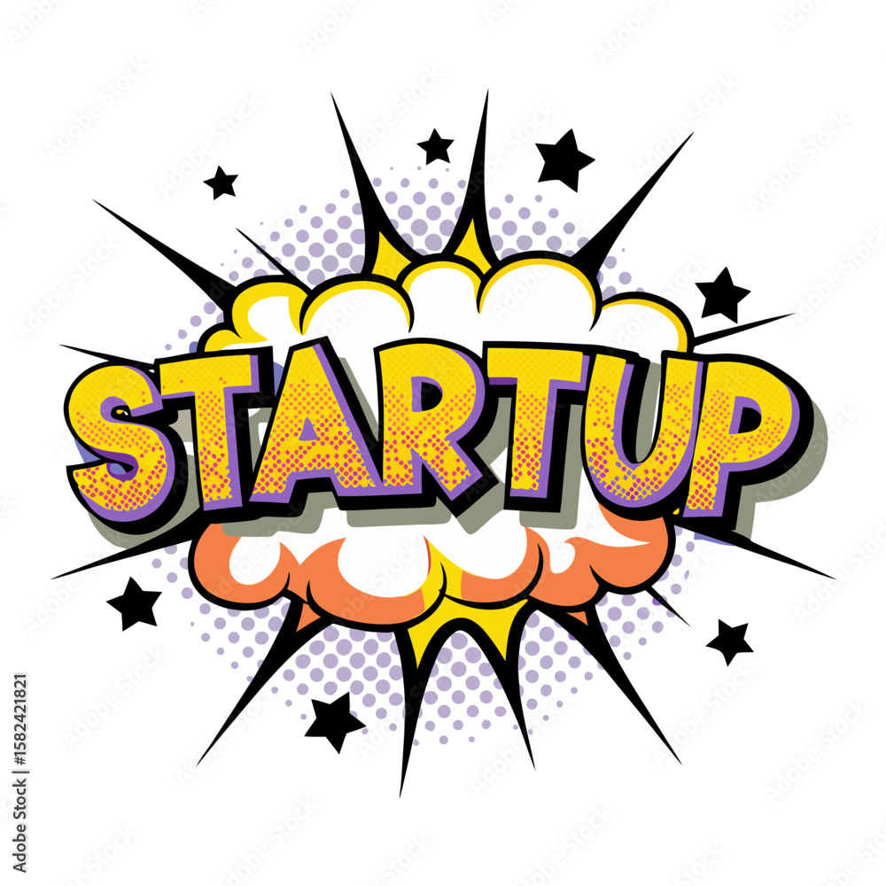 Aufkleber vibrant comic book style graphic with 