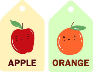 Apple and Orange Picture Reading Flash Cards.