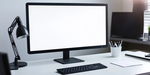 Computer Display Mockup Desk